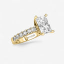Radiant Split Prong Side Stone Engagement Ring