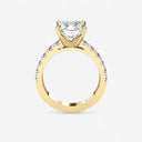 Radiant Split Prong Side Stone Engagement Ring