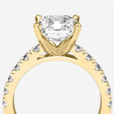 Radiant Split Prong Side Stone Engagement Ring