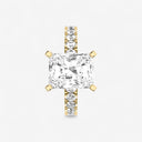 Radiant Split Prong Side Stone Engagement Ring