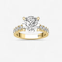 Round Split Prong Side Stone Engagement Ring