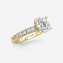 Round Split Prong Side Stone Engagement Ring