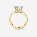 Round Split Prong Side Stone Engagement Ring