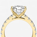 Round Split Prong Side Stone Engagement Ring