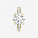 Round Split Prong Side Stone Engagement Ring