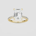 Emerald Floating Hidden Halo Engagement Ring