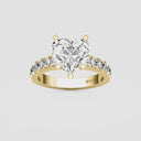 Heart Split Prong Side Stone Engagement Ring