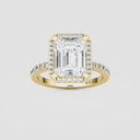 Emerald Halo Pave Engagement Ring