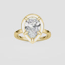 Pear Georgian Bezel Set Engagement Ring