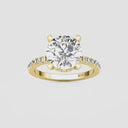Round Hidden Halo Pave Engagement Ring