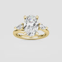 Oval with Pear Side Stones Engagement Ring