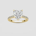 Heart Hidden Halo Side Stone Engagement Ring