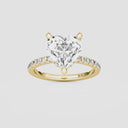 Heart Floating Hidden Halo Engagement Ring