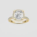 Cushion Halo Pave Engagement Ring