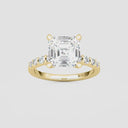 Asscher Graduated Side Stone Engagement Ring