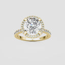 Round Halo Pave Engagement Ring