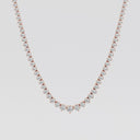 Graduated Riviera Three Prong Round Tennis Necklace