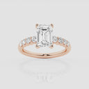 Emerald Graduated Side Stone Stone Engagement Ring