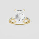 Emerald Graduated Side Stone Engagement Ring