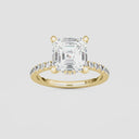 Asscher Floating Hidden Halo Engagement Ring