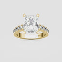 Radiant Split Prong Side Stone Engagement Ring