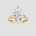 Marquise with Half Moon Side Stones Engagement Ring