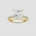 Princess Hidden Halo Side Stone Engagement Ring