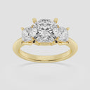 Cushion Three Stone Engagement Ring