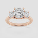 Cushion Three Stone Engagement Ring