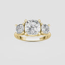 Cushion Three Stone Engagement Ring