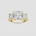 Asscher Three Stone Engagement Ring