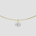 Oval Solitaire Pendant with Omega Chain