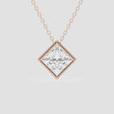 Bezel Set Princess Solitaire Pendant