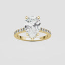 Pear Hidden Halo Side Stone Engagement Ring