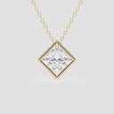 Bezel Set Princess Solitaire Pendant