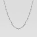 Graduated Riviera Three Prong Round Tennis Necklace