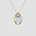 Bezel Set Pear Solitaire Pendant