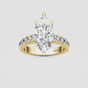 Marquise Split Prong Side Stone Engagement Ring