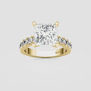 Princess Split Prong Side Stone Engagement Ring