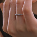 Prong Set Round Alternating Wedding Band