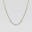 Graduated Riviera Three Prong Round Tennis Necklace
