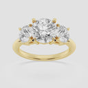 Round Three Stone Engagement Ring