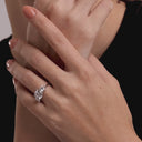 Round Three Stone Engagement Ring