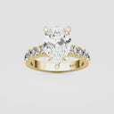 Pear Split Prong Side Stone Engagement Ring