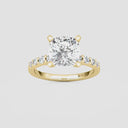 Cushion Graduated Side Stone Engagement Ring