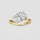 Oval Shaped Wave Engagement Ring