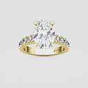 Oval Split Prong Side Stone Engagement Ring