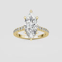 Marquise Hidden Halo Side Stone Engagement Ring