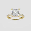 Asscher Hidden Halo Pave Engagement Ring